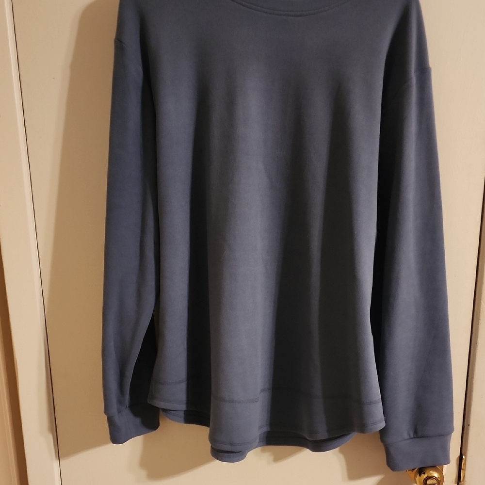 Relaxed Blue Sweatshirt with Crew Neck